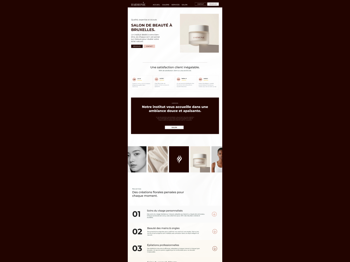 Aperçu d’un site one page simple